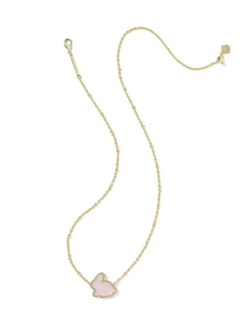 Kendra Scott Pink Bunny Pendant Gold-Tone Necklace